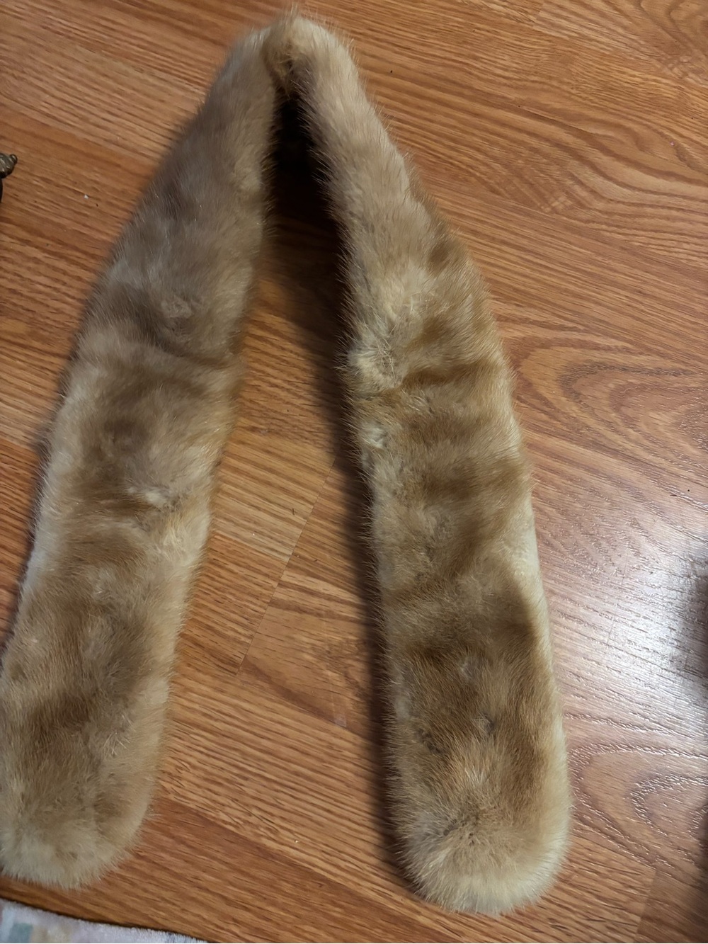 Real Fur Collar Scarf - Light Brown